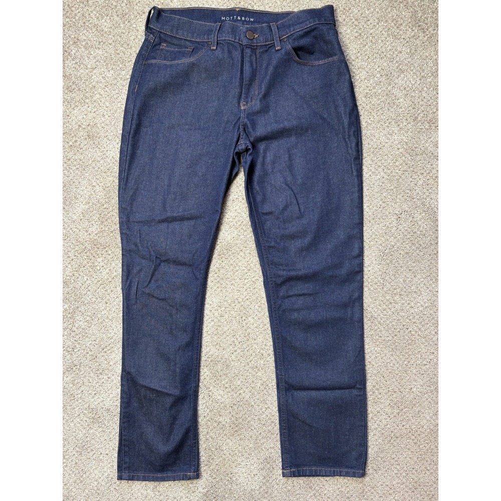 Mott & Bow Boyfriend Jeans Womens 31x30 Blue Dark Wash Denim Casual Mid Rise